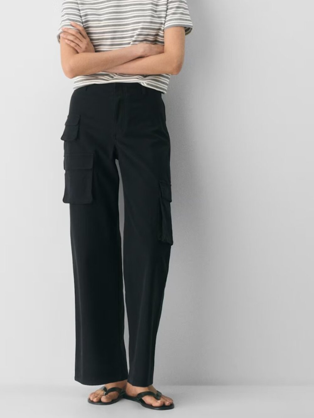 Aritzia Wilfred Free Picture Cargo Pant Light Birch High Rise Wide Leg *grey*